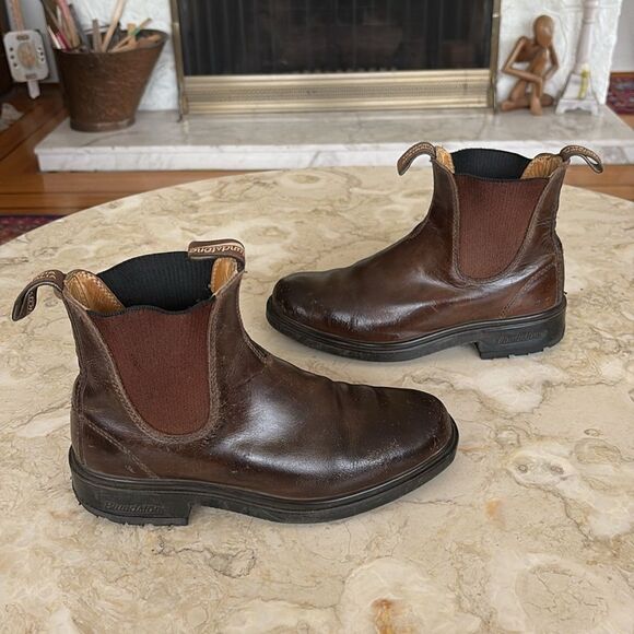 Blundstone Chisel Toe Leather Lined Chelsea Boots Stout Brown - Picture 5 of 14